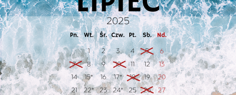Powiększ obraz: Harmonogram pracy biblioteki - lipiec 2025