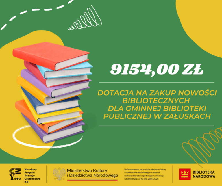 Powiększ obraz: Gminna Biblioteka Publiczna w Załuskach z dotacją w ramach Narodowego Programu Rozwoju Czytelnictwa 2.0